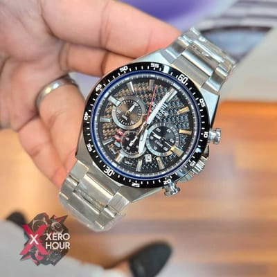 Edifice Master Grade || Japan Movement | Chain Style | Carbon Edition Light Black