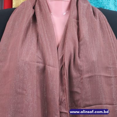 হালকা বাদামি গোলাপি কালার জর্জেট জরি ওড়না - LIGHT BROWN PINK COLOR GEORGETTE JORI ORNA
