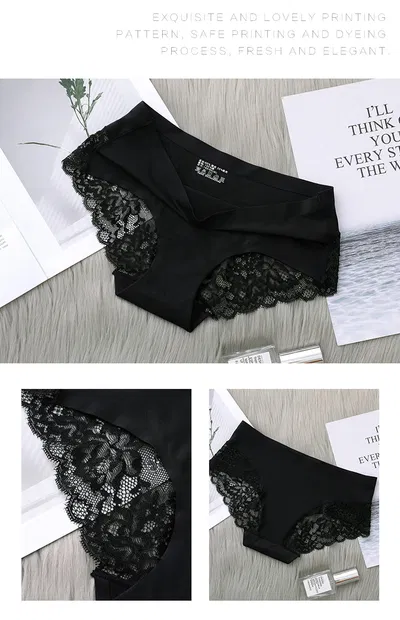 Lace Briefs Women Plus Size Ladies Ice Silk Seamless Underwear European US Female Underpants Hot Style