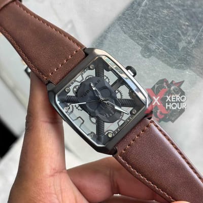 Tubular Skull Edition | Dark Brown Belt Matte Bezel |00DB10B