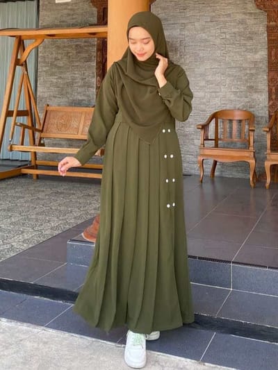 আনেয়া কুচি বোরকা সেট হিজাব সহ - Image 4