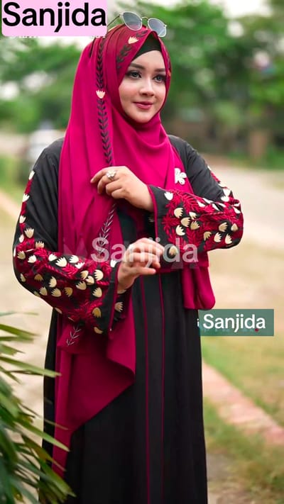 প্রিমিয়াম দুবাই চেরি বোরকা - Image 3