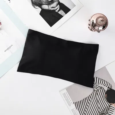 Ice Silk Strapless Bra Girls Seamless Crop Tube Top Bralette for Women Sexy Soft Bras Large Size Bustier Tops