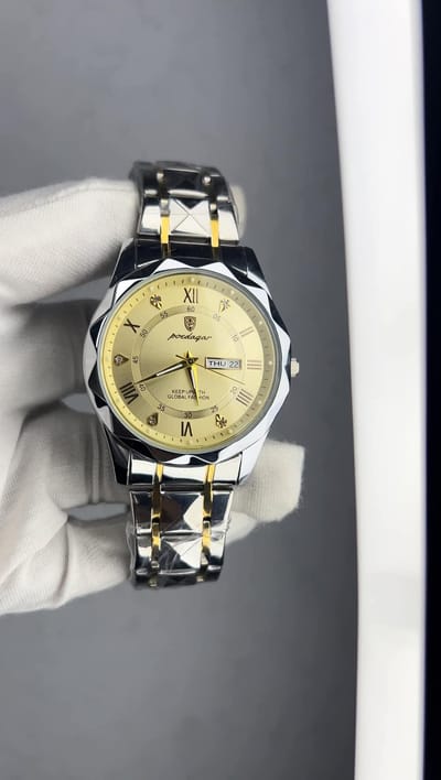 Gold Quartz Watch For Men