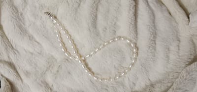 6 MM White Colour Rice Pearl Necklace