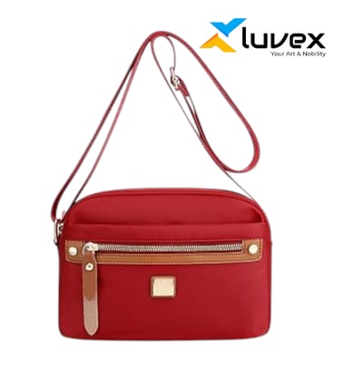 Nylon Fashion Cross-body Bag Lightweight Portable Shoulder Bag(maroon color)