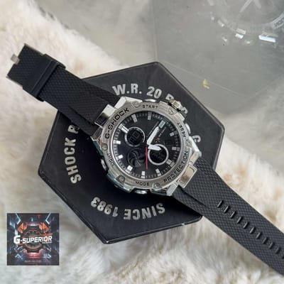 G-Shock || AA Grade ||  Black belt Silver body