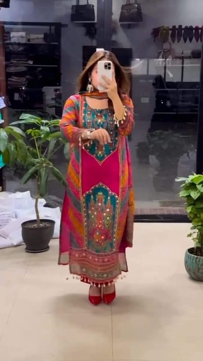 Georgette Readymade Three Piece - Image 1