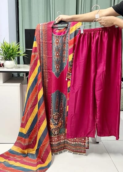 Georgette Readymade Three Piece - Image 4