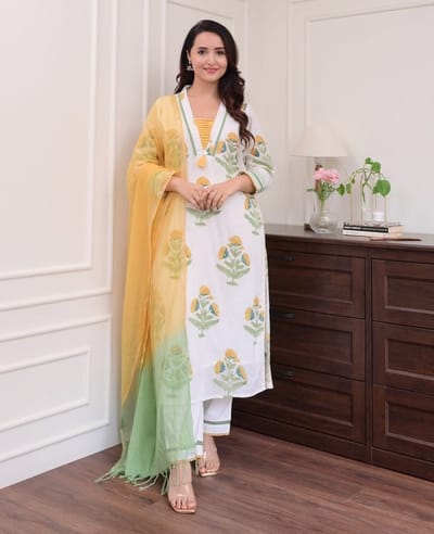 সুতি থ্রী-পিস - Image 1