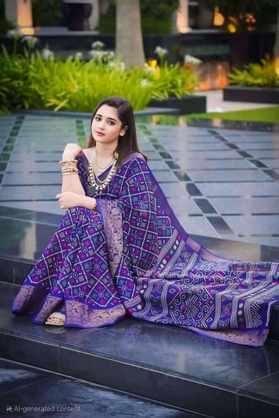 ভাইরাল পিওর সিল্ক বাটিক শাড়ীর সাথে ব্লাউজ পিস আছে - Image 2