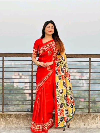 বাটিক প্রিন্ট শাড়ি - Image 1