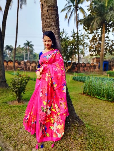 হাফ সিল্ক শাড়ী - Image 2