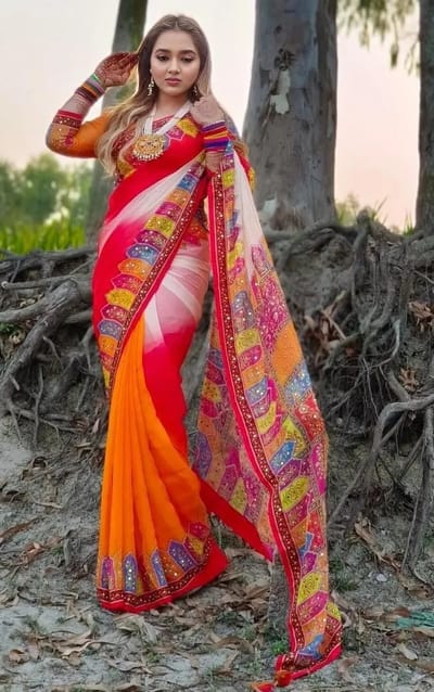 ওয়েলেস সফ্ট সিল্ক শাড়ি ব্লাউজ পিস সহ - Image 1