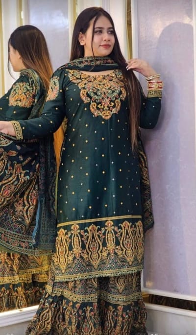 স্লাপ কটন গারারা থ্রি পিস - Image 2