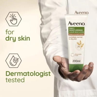 AVEENO® DAILY MOISTURISING YOGURT BODY CREAM VANILLA & OAT- 200ml - Image 2