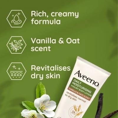 AVEENO® DAILY MOISTURISING YOGURT BODY CREAM VANILLA & OAT- 200ml - Image 4