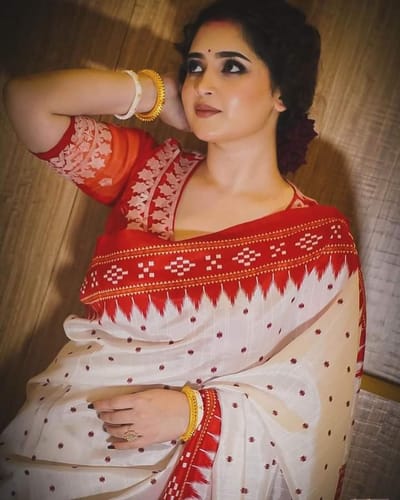 উন্নত মানের হাফ সিল্ক শাড়ি - Image 3