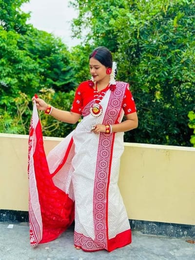 উন্নত মানের হাফ সিল্ক শাড়ি - Image 4