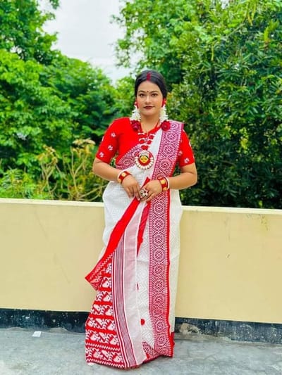 উন্নত মানের হাফ সিল্ক শাড়ি - Image 3