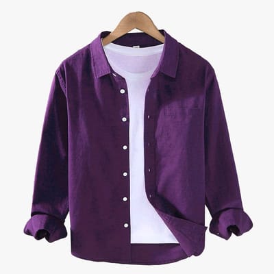 Solid Color Cotton Shirt (Only Shirt - Image 1