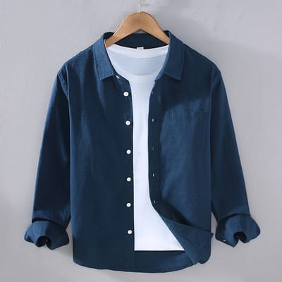 Solid Color Cotton Shirt (Only Shirt - Image 3