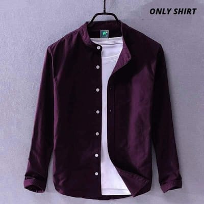 Solid Color Cotton Shirt (Only Shirt - Image 4