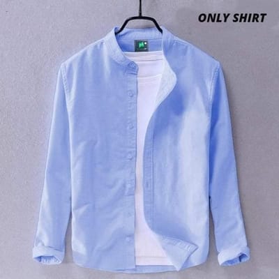 Solid Color Cotton Shirt (Only Shirt - Image 5