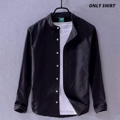 Solid Color Cotton Shirt (Only Shirt - Image 7