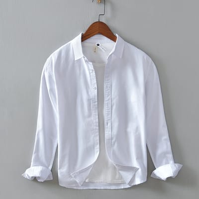 Solid Color Cotton Shirt (Only Shirt - Image 8