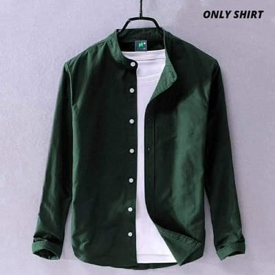 Solid Color Cotton Shirt (Only Shirt - Image 9