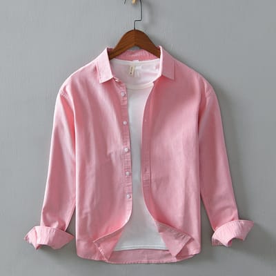 Solid Color Cotton Shirt (Only Shirt - Image 10