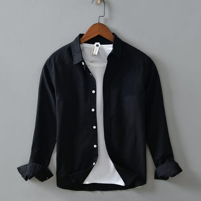 Solid Color Cotton Shirt (Only Shirt - Image 13
