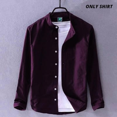 Solid Color Cotton Shirt (Only Shirt - Image 18