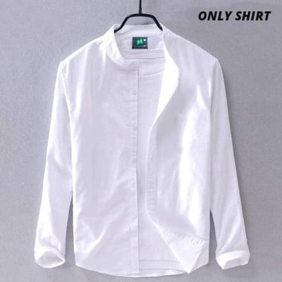 Solid Color Cotton Shirt (Only Shirt - Image 19