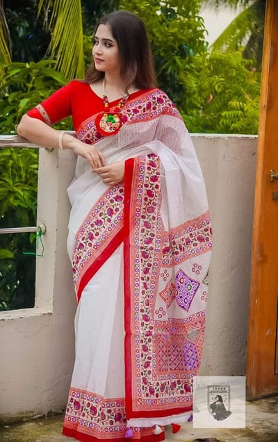 উন্নত মানের হাফ সিল্ক শাড়ি - Image 4