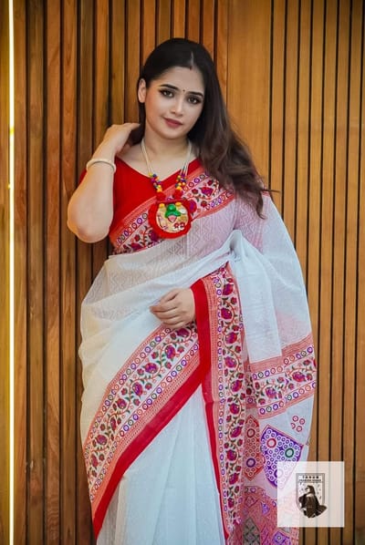 উন্নত মানের হাফ সিল্ক শাড়ি - Image 5