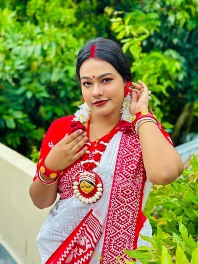 উন্নত মানের হাফ সিল্ক শাড়ি - Image 1