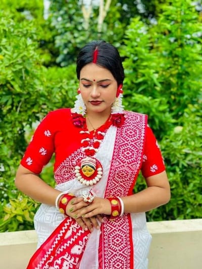 উন্নত মানের হাফ সিল্ক শাড়ি - Image 2