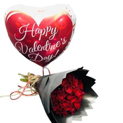 30 Flowers bouquet & Heart