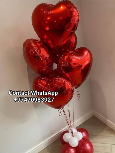 5pcs Heart Helium Balloons