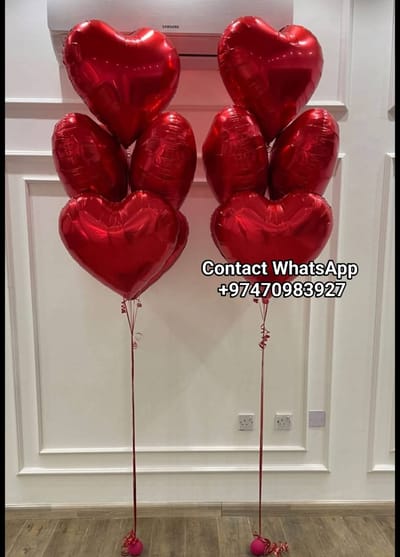 10 pcs Heart Helium Balloons