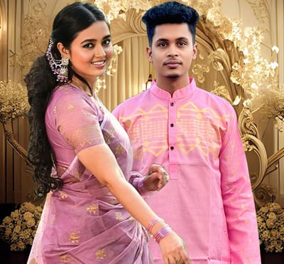 শাড়ি পাঞ্জাবি কাপল সেট - Image 1