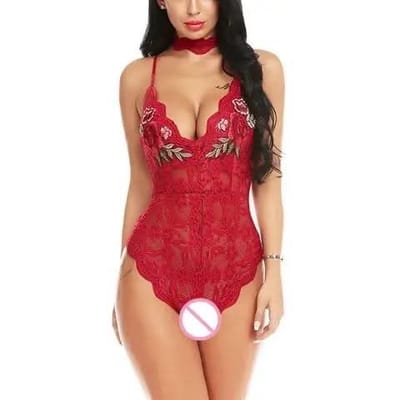 Embroidered hollo lace nighty - Image 7