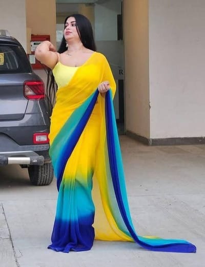 রঙধনু জর্জেট শাড়ি - Image 6