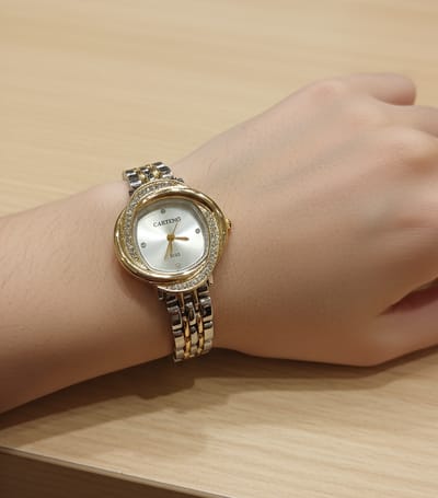 Shein - CARYINO Ladies Dual-Tone Stainless Steel Watch Band 14