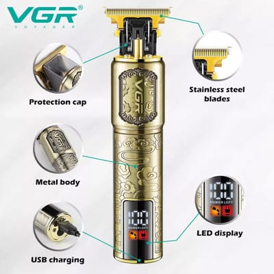 VGR V-073 Professional Hair Trimmer with LED Display