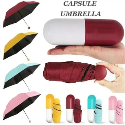 Capsule umbrella Mini Pocket Capsule Umbrella Waterproof Uv Rain Umbrellas (Color As Per Stock) - Umbrella