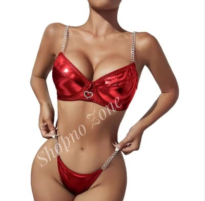 premium red bikini - Image 1