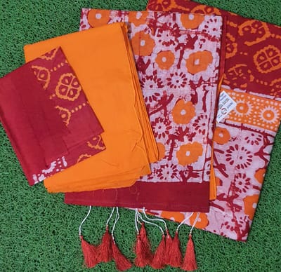 Batik Floral Print Casual Wear [Orange]